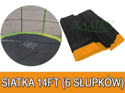 Siatka do Trampoliny 14FT - 6 pól Pomarańczowy Siatka do Trampoliny 14FT - 6 pól Pomarańczowy