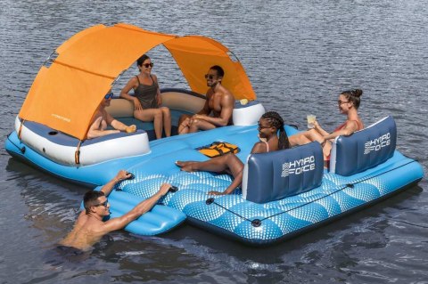 Duża Wyspa do pływania 6-osobowa BESTWAY 373x264x73cm + Daszek + Torba termiczna + Siateczkowe dno + Oparcia