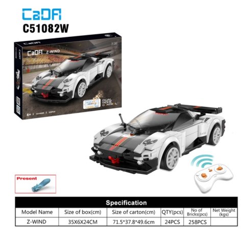 Zestaw 258 Klocków konstrukcyjnych Zdalnie sterowane Autko Z-WIND dla dzieci 6