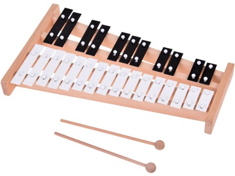 Drewniane Cymbałki dzwonki chromatyczne 27 tonów + pałeczki IN0179