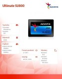 ADATA | Ultimate SU800 | 256 GB | Format dysku SSD 2,5" | Interfejs SSD SATA | Prędkość odczytu 560 MB/s | Prędkość zapisu 520 M