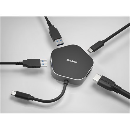 Koncentrator USB-C D-Link | 4 w 1 z HDMI i zasilaniem Power Delivery | DUB-M420 | Hub USB | Gwarancja na 24 miesiące | USB Type-