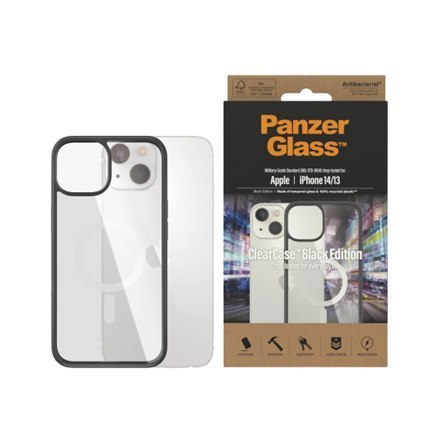 PanzerGlass | Pokrowiec na telefon komórkowy | Apple iPhone 14 | Czarny | Przezroczysty