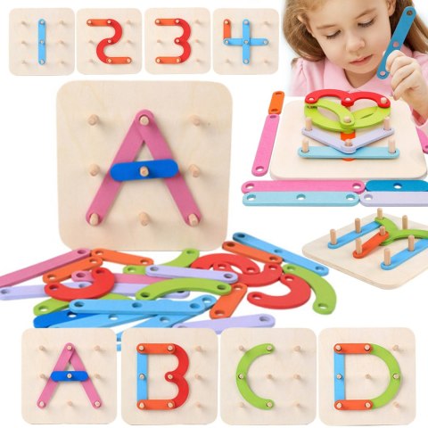 DREWNIANA UKŁADANKA MONTESSORI LOGICZNA PUZZLE GRA