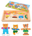 DREWNIANA UKŁADANKA PUZZLE UBIERANKA EMOCJE MINY RODZINA MISIÓW 47 EL.