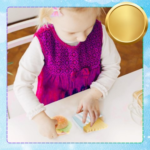 Drewniany Duży Zestaw Hamburger dla Dzieci Zabawka Edukacyjna Frytki Napój