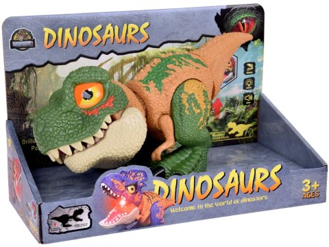 Ruchomy DINOZAUR Tyranozaur Rex Dźwięk + światło ZIELONY ZA5589 Ruchomy DINOZAUR Tyranozaur Rex Dźwięk + światło ZIELONY ZA5589