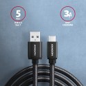 AXAGON BUCM3-AM15AB SPEED cable USB-C USB-A, 1.5m, USB 3.2 Gen 1, 3A, ALU, braid