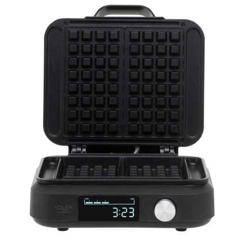 Adler Waffle Maker with LED Display | AD 3087 | 2200 W | Number of pastry 2 | Belgium | Black