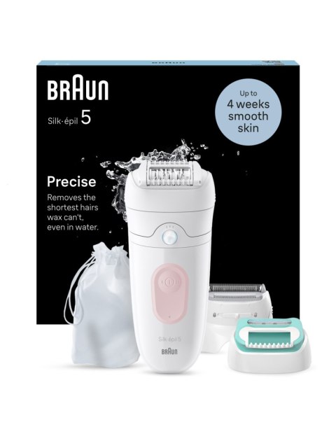 Braun | Epilator | SE5-050 Silk-épil 5 | Operating time (max) 40 min | Number of power levels 1 | Wet & Dry | White
