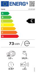 Candy Dishwasher | CF 3C7L0X | Free standing | Width 60 cm | Number of place settings 13 | Number of programs 5 | Energy efficie