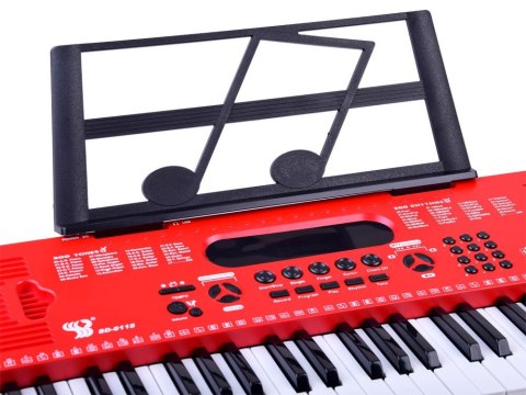 Organy Keyboard z mikrofonem 61kl czerwone IN0132 Organy Keyboard z mikrofonem 61kl czerwone IN0132