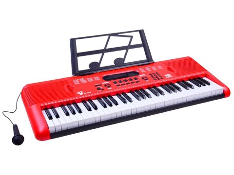 Organy Keyboard z mikrofonem 61kl czerwone IN0132 Organy Keyboard z mikrofonem 61kl czerwone IN0132