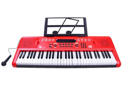 Organy Keyboard z mikrofonem 61kl czerwone IN0132 Organy Keyboard z mikrofonem 61kl czerwone IN0132