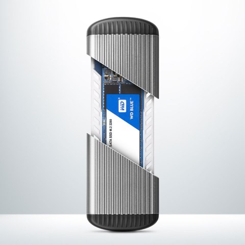 AXAGON SuperSpeed USB Micro-B - M.2 SATA SSD Ribbed Box | EEM2-SA