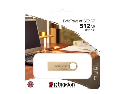 Kingston USB flash drive | DataTraveler SE9 G3 | 512 GB | USB 3.2 Gen 1 | Gold