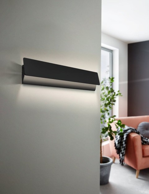LED wall lamp EGLO ZUBIALDE, 3000 K, 12 W, 1400 lm, black, 36 cm