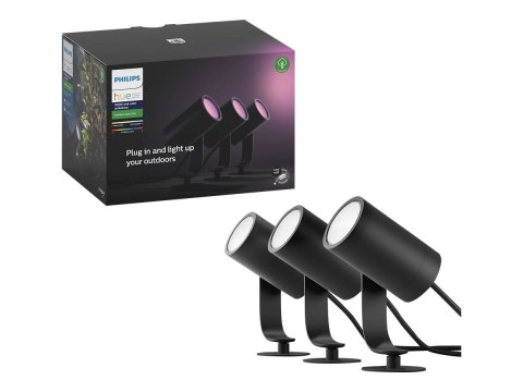 Philips Hue Lily Outdoor Spot zestaw podstawowy 3x8W 24V , Czarny | Philips Hue