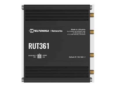Teltonika RUT361 - router bezprzewodowy - WWAN - Wi-Fi - 3G, 4G - do montażu na szynie DIN, do montażu na ścianie, do montażu na