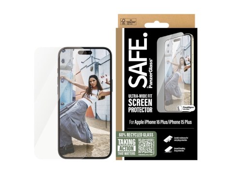 SAFE by PanzerGlass Screen Protector iPhone 16 Plus | Ultra-Wide Fit