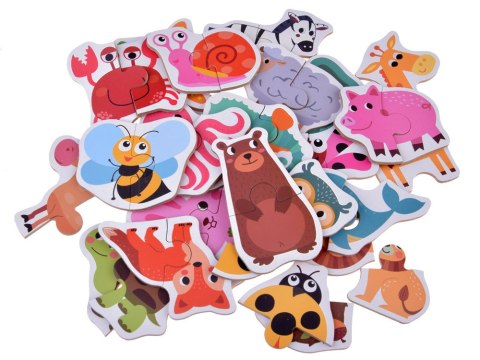 Kolorowe Puzzle układanka 24 Zwierzątka lew krowa motyl lis ZA4749