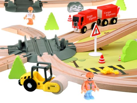 Kolejka drewniana dla dzieci baza transportowa dźwig pociąg tory ZA4830 Kolejka drewniana dla dzieci baza transportowa dźwig pociąg tory ZA4830