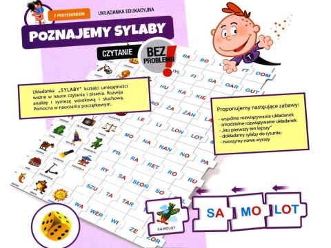 Jawa Edukacyjna gra - układanka Poznajemy SYLABY z Profesorkiem - nauka czytania GR0663 Jawa Edukacyjna gra - układanka Poznajemy SYLABY z Profesorkiem - nauka czytania GR0663
