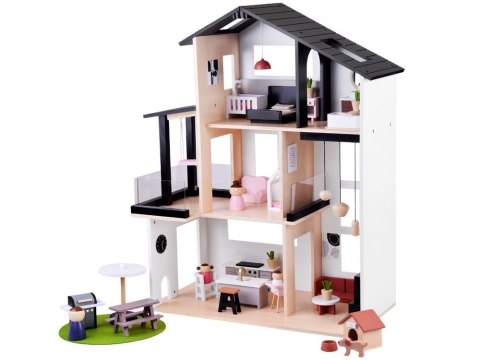 Nowoczesny Drewniany Domek dla Lalek w Stylu LOFT + lalki meble ZA5073 Nowoczesny Drewniany Domek dla Lalek w Stylu LOFT + lalki meble ZA5073