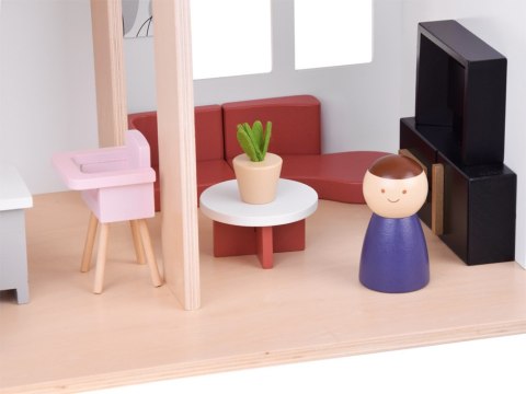 Nowoczesny Drewniany Domek dla Lalek w Stylu LOFT + lalki meble ZA5073 Nowoczesny Drewniany Domek dla Lalek w Stylu LOFT + lalki meble ZA5073
