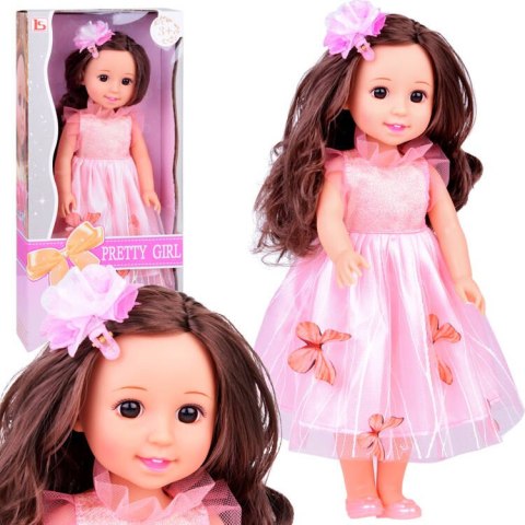 Śliczna Lalka 36 cm w różowej balowej sukni motylki długie włosy ZA5236 Śliczna Lalka 36 cm w różowej balowej sukni motylki długie włosy ZA5236