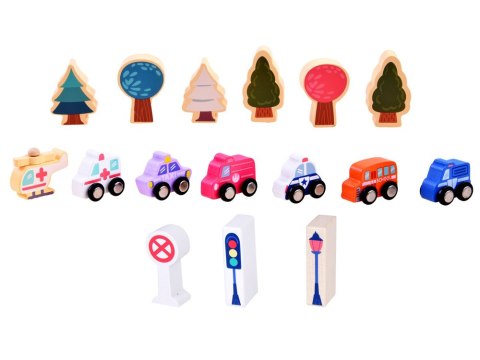 Pastelowy Zestaw Klocki drewniane Miasteczko + Mata puzzle 115 ele ZA5373 Pastelowy Zestaw Klocki drewniane Miasteczko + Mata puzzle 115 ele ZA5373