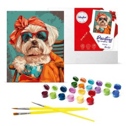 Zestaw do malowania po numerach Stylowy shih tzu KHO6610 40x50 AP0040