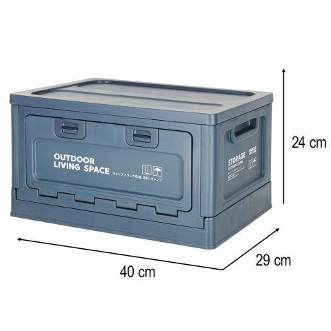 Pudełko campingowe skrzynka organizer do bagażnika skrzynia 25l granat