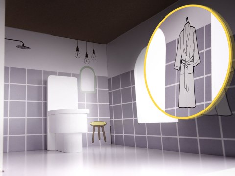 Domek dla lalek drewniany mebelki 70cm szary Domek dla lalek drewniany mebelki 70cm szary