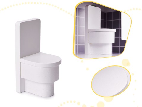 Domek dla lalek drewniany mebelki 70cm szary Domek dla lalek drewniany mebelki 70cm szary