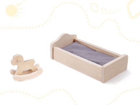 Domek dla lalek drewniany mebelki 70cm szary Domek dla lalek drewniany mebelki 70cm szary