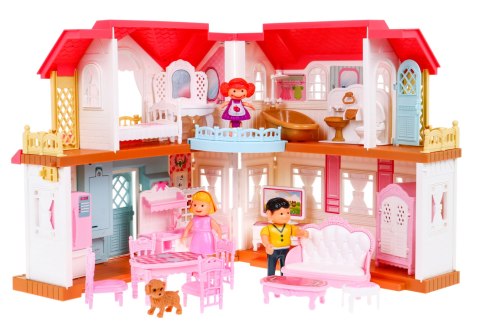 Interaktywny rozkładany domek z figurkami dla dzieci 3+ Zabawa w dom 4 pokoje