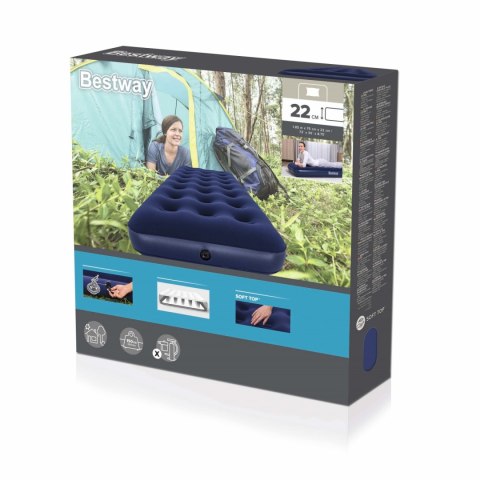 Dmuchany Materac turystyczny do spania Flokowany BESTWAY 185x76x22cm + Zestaw naprawczy Dmuchany Materac turystyczny do spania Flokowany BESTWAY 185x76x22cm + Zestaw naprawczy